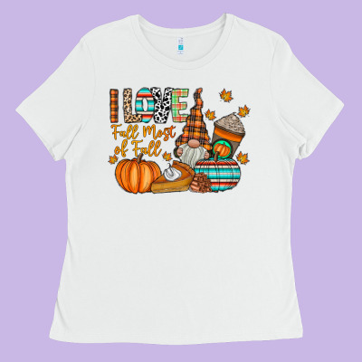 I Love Fall Most Of Fall Ladies Tee Designed By Cowhidedigitalart