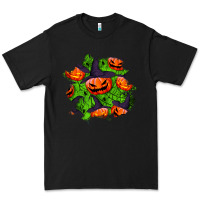 Black halloween pumpkin patch Premium Tee - BundleAndBundleShop
