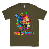 Army Green Embrace neurodiversity Classic Tee - FaDigitalArtStudio