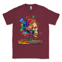 Burgundy Embrace neurodiversity Classic Tee - FaDigitalArtStudio