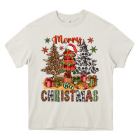 Cream merry christmas with western trees bbs Heavy Core Tee - BundleAndBundleShop