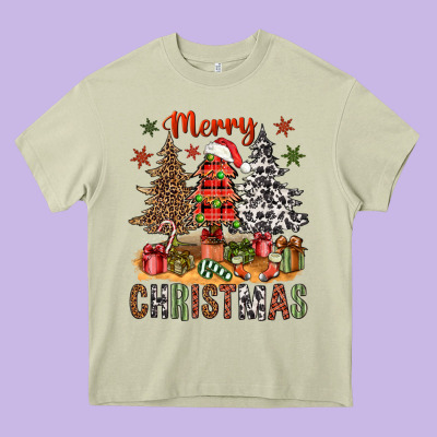 Merry Christmas With Western Trees Bbs Heavy Core Tee Designed By Bundleandbundleshop