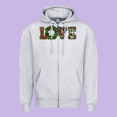 Christmas Love Zipper Hoodie Designed By Ranaportraitstore