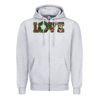 Heather Grey christmas love Zipper Hoodie - RanaPortraitStore