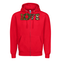 Red christmas love Zipper Hoodie - RanaPortraitStore