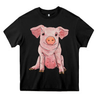 Black sitting pig Heavy Core Tee - RanaPortraitStore