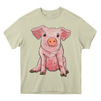 Mossy sitting pig Heavy Core Tee - RanaPortraitStore