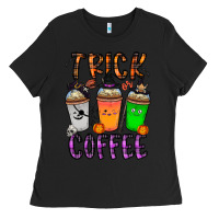 Black trick or coffee Ladies Tee - CowhideDigitalArt