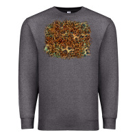 Charcoal Heather leopard leather turquoise background Premium Sweatshirt - RanaPortraitStore