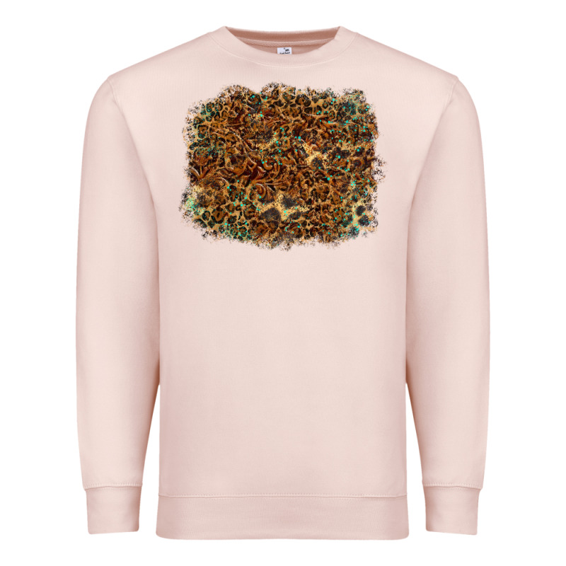 Leopard Leather Turquoise Background Premium Sweatshirt by RanaPortraitStore | Teevron