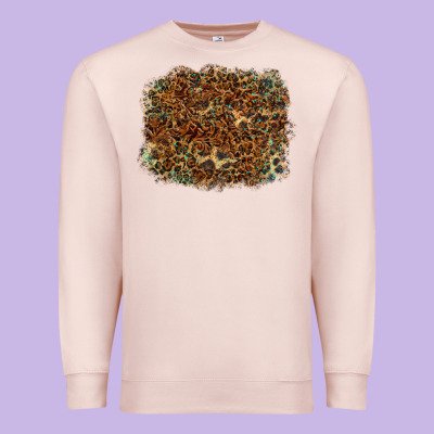 Leopard Leather Turquoise Background Premium Sweatshirt Designed By Ranaportraitstore