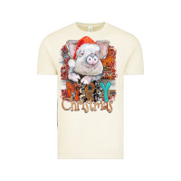 Vintage Arctic merry Christmas pig Vintage Tee - CowhideDigitalArt