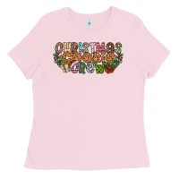 Bubblegum Pink christmas cookie crew Ladies Tee - CowhideDigitalArt