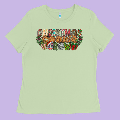 Christmas Cookie Crew Ladies Tee Designed By Cowhidedigitalart