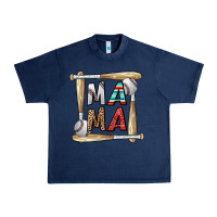 Navy baseball mama Urban Heavy Tee - CowhideDigitalArt
