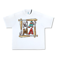 White baseball mama Urban Heavy Tee - CowhideDigitalArt