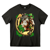 Asphalt Horse with horseshoe st patricks day Heavy Core Tee - FaDigitalArtStudio