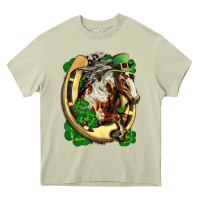 Mossy Horse with horseshoe st patricks day Heavy Core Tee - FaDigitalArtStudio