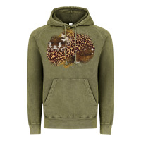 Vintage Olive leopard cowhide glitter patches Vintage Hoodie - Artiststas