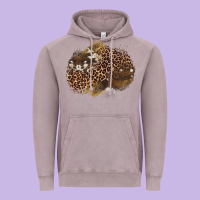 Leopard Cowhide Glitter Patches Vintage Hoodie Designed By Artiststas