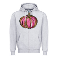 Heather Grey leopard cancer pumpkin Zipper Hoodie - RanaPortraitStore
