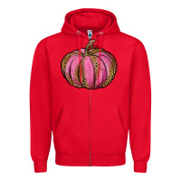 Red leopard cancer pumpkin Zipper Hoodie - RanaPortraitStore