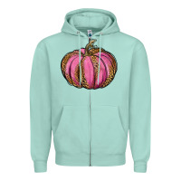 Seafoam leopard cancer pumpkin Zipper Hoodie - RanaPortraitStore