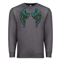 Charcoal Heather turquoise leopard wings Premium Sweatshirt - RanaPortraitStore