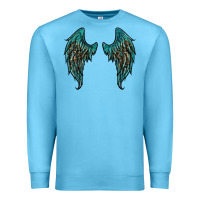 Ocean Blue turquoise leopard wings Premium Sweatshirt - RanaPortraitStore