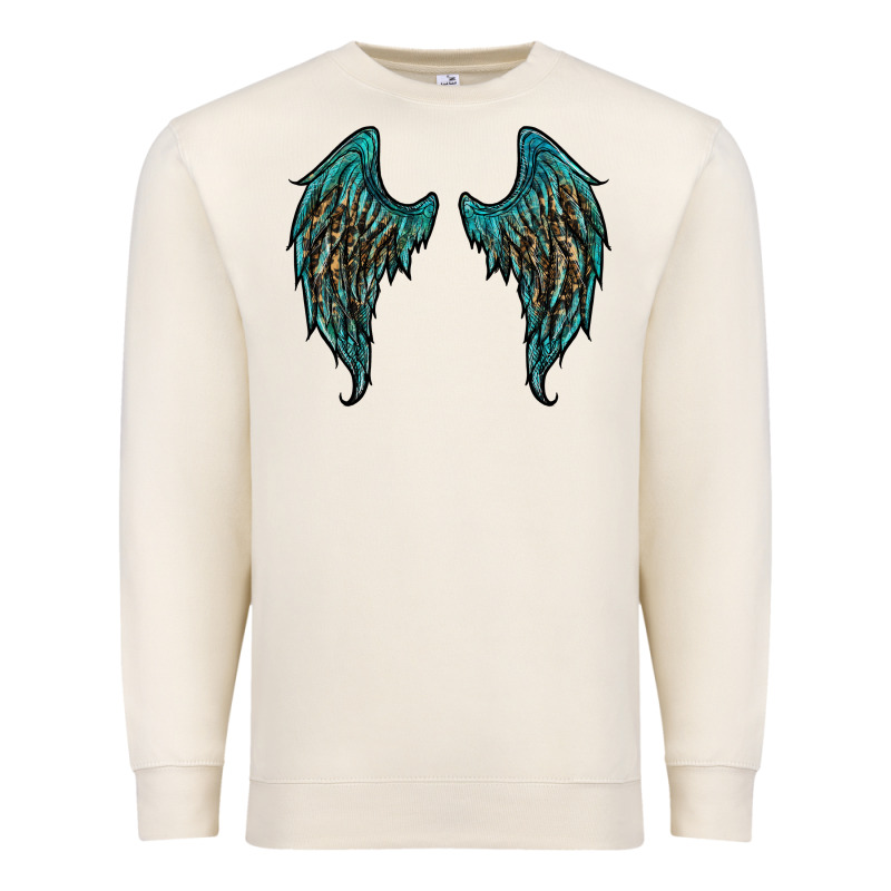 Turquoise Leopard Wings Premium Sweatshirt by RanaPortraitStore | Teevron