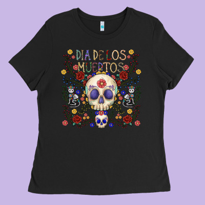 Dia De Los Muertos Ladies Tee Designed By Cowhidedigitalart