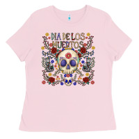 Bubblegum Pink dia de los muertos Ladies Tee - CowhideDigitalArt