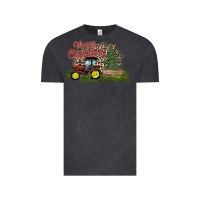 Vintage Black merry Christmas tractor tree Vintage Tee - CowhideDigitalArt