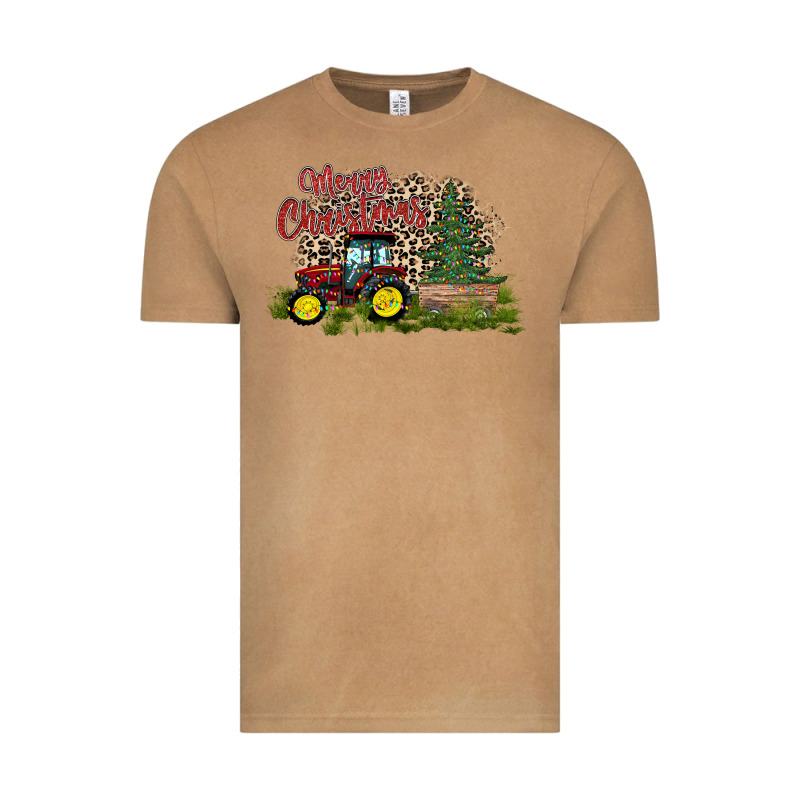 Merry Christmas Tractor Tree Vintage Tee by CowhideDigitalArt | Teevron