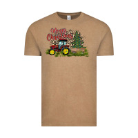 Vintage Coffee merry Christmas tractor tree Vintage Tee - CowhideDigitalArt