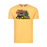 Vintage Mustard merry Christmas tractor tree Vintage Tee - CowhideDigitalArt