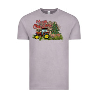 Vintage Zinc merry Christmas tractor tree Vintage Tee - CowhideDigitalArt