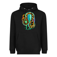Black Leo Zodiac Sign Sunflower Leopard Serape Heavyweight Hoodie - RanaPortraitStore