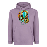 Lavender Leo Zodiac Sign Sunflower Leopard Serape Heavyweight Hoodie - RanaPortraitStore
