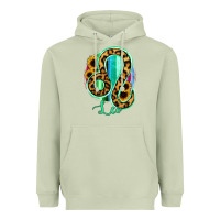 Matcha Leo Zodiac Sign Sunflower Leopard Serape Heavyweight Hoodie - RanaPortraitStore