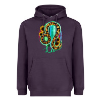 Plum Leo Zodiac Sign Sunflower Leopard Serape Heavyweight Hoodie - RanaPortraitStore