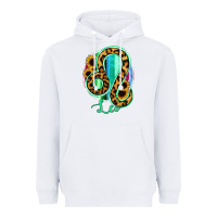 White Leo Zodiac Sign Sunflower Leopard Serape Heavyweight Hoodie - RanaPortraitStore