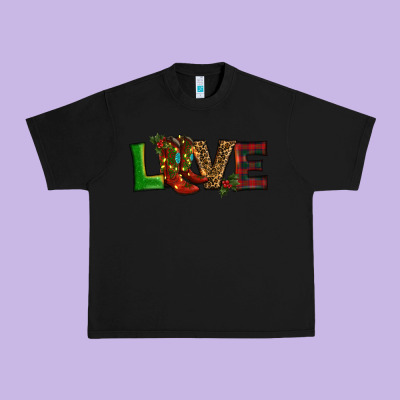 Christmas Boots Love Urban Heavy Tee Designed By Ranaportraitstore