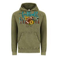 Vintage Olive western leopard camouflage sunflowers  glitter mom football Vintage Hoodie - Artiststas