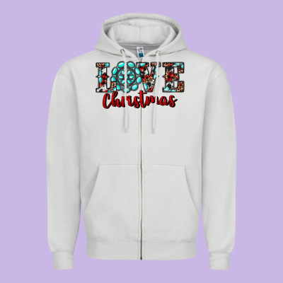 Christmas Gemstone Love Zipper Hoodie Designed By Ranaportraitstore