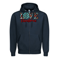 Navy christmas gemstone love Zipper Hoodie - RanaPortraitStore