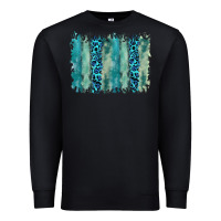 Black turquoise leopard watercolor brushstroke background Premium Sweatshirt - RanaPortraitStore