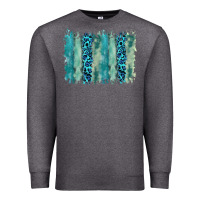 Charcoal Heather turquoise leopard watercolor brushstroke background Premium Sweatshirt - RanaPortraitStore