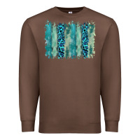 Chestnut turquoise leopard watercolor brushstroke background Premium Sweatshirt - RanaPortraitStore