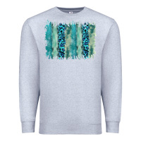 Heather Grey turquoise leopard watercolor brushstroke background Premium Sweatshirt - RanaPortraitStore